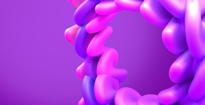 Abstract Purple Inflatable Ring Structure 3D Render Modern Gradient Background