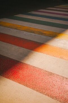 Colorful crosswalk in Brussels symbolizes pride
