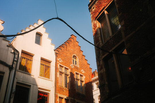 Sunlit architecture of Brussels' historical buildings