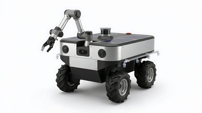 Autonomous Agricultural Robot with Robotic Arm and Solar Panels for Modern Smart Farming