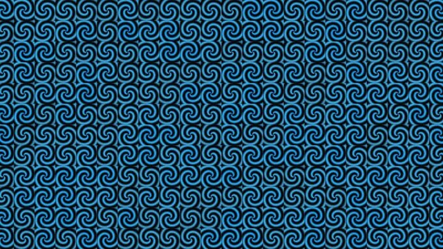 A seamless looping background pattern featuring blue spiral scrolls and diamond accents.