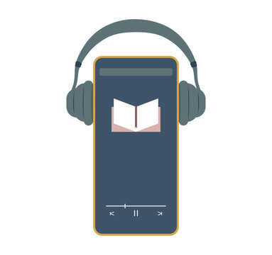 Mobile Audiobook App with Headphones
