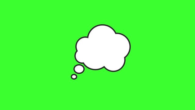 Animated thought bubble on green screen for easy chroma key compositing