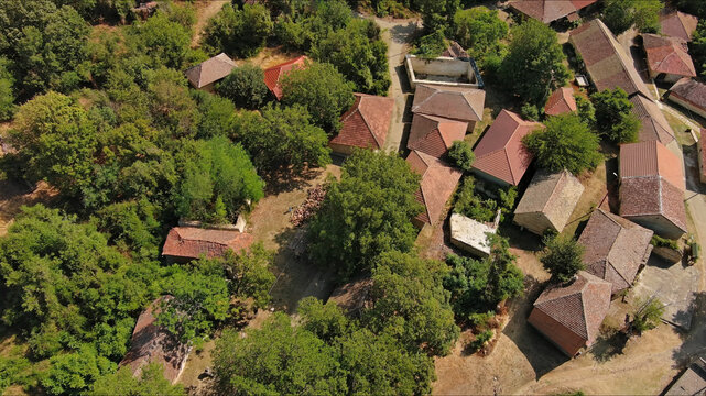 Old rustic vintage houses with wine cellars in Rogljevacke pivnice