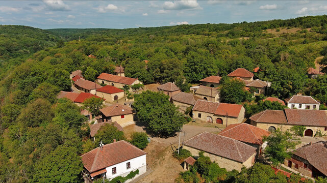 Old rustic vintage houses with wine cellars in Rogljevacke pivnice