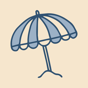 Beach umbrella vector icon &ndash; summer seaside parasol illustration