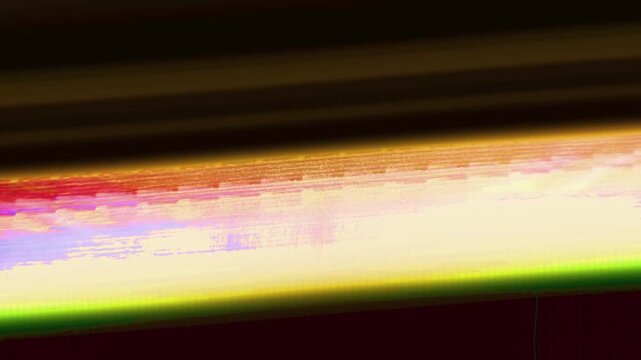 Bright analog video noise overlay with chromatic glitch artifacts and CRT scan lines for retro transitions and music video editing.