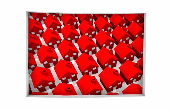 Colorado CO State Map Homes Houses Construction New Neighborhoods Suburbs 3d Illustration