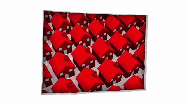 Wyoming WY State Map Homes Houses Construction New Neighborhoods Suburbs 3d Animation