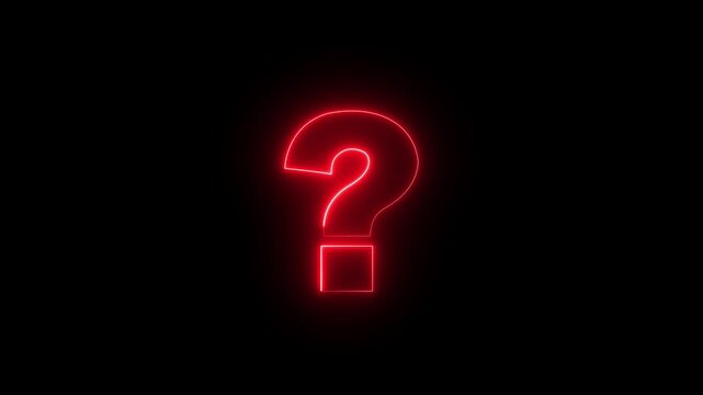 Question mark sign animation. Neon colored digital 3D big question rotating. Cyberspace questions asking doubts confusing problems. motion graphics,Question Mark Icon 4k motion graphic animation.