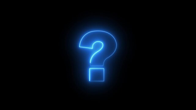 Question mark sign animation. Neon colored digital 3D big question rotating. Cyberspace questions asking doubts confusing problems. motion graphics,Question Mark Icon 4k motion graphic animation.