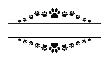 Black paw prints with heart design © MdAshfakurRahman