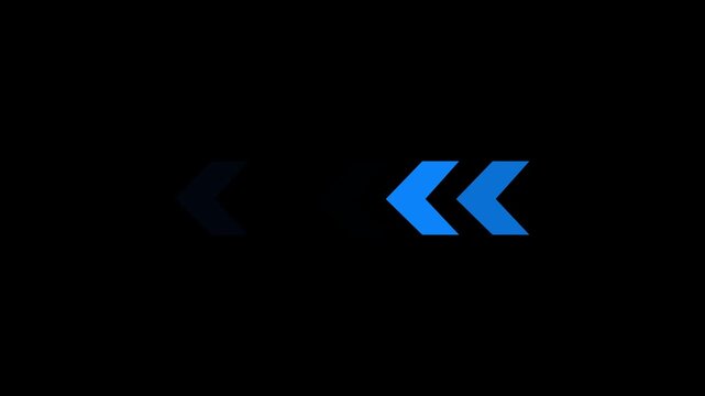 Direction concept, neon arrow icon, arrows indicates the direction of the overlay video layer,on alpha transparent background.