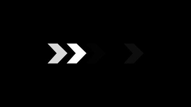 Direction concept, neon arrow icon, arrows indicates the direction of the overlay video layer,on alpha transparent background.