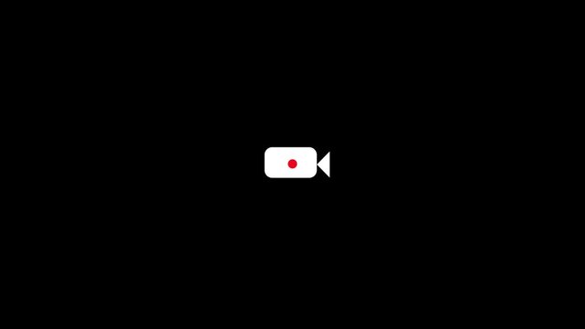 Minimal REC Recording Camera Animation with Video Production Interface. Digital Camera, Broadcast, Media Streaming, Screen Display and Web Icon in 4K
