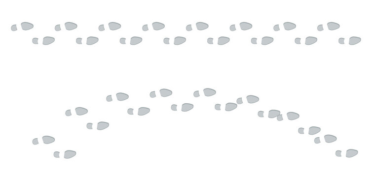 footprints shoe sole tracking path on transparent background, Shoes trail track vector illustrations