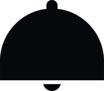 Silhouette design of a classic metallic school bell notification icon vector