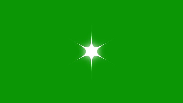 Fairy shining flashing magic twinkle stars with glowing white glitter sparkle, blinking retro vector dots, seamless green screen background animation in crystal clear. 4k