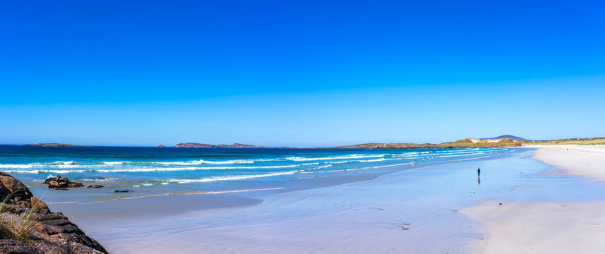 Panoramic view of Carrickfinn Beach in County Donegal, Ireland
