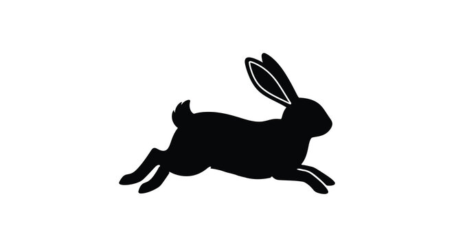 running rabbit silhouette hare animal wildlife nature
