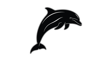 Naklejka premium dolphin silhouette marine animal sea ocean wildlife