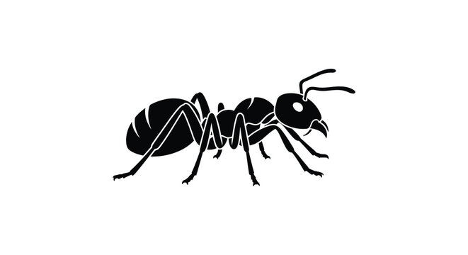 ant silhouette on white background insect bug