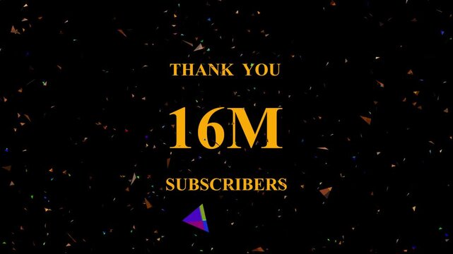 Celebratory confetti explosion background showcasing milestone achievement with 16 million subscribers