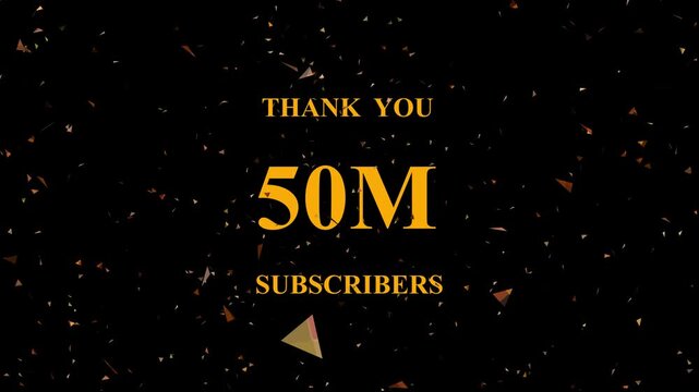 Celebratory milestone achievement golden subscriber count reaching fifty million festive background