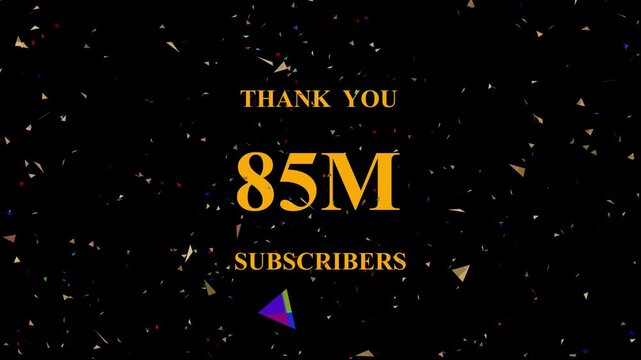 Celebratory confetti explosion background showcasing milestone achievement eighty five million