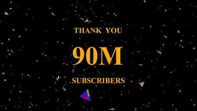 Celebratory confetti explosion background showcasing milestone achievement with 90 million subscribers