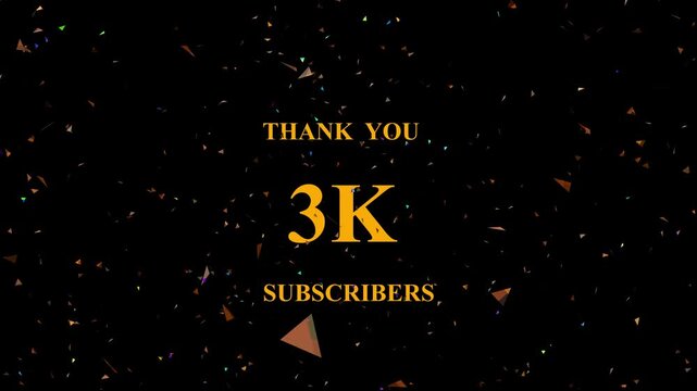 Celebratory subscriber milestone confetti explosion golden text animation background dynamic digital
