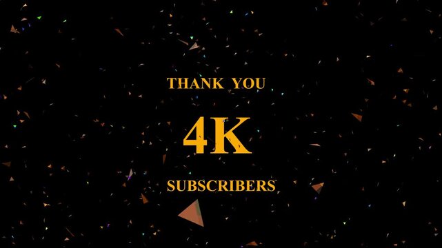 Celebratory confetti explosion golden text milestone achievement four thousand subscribers background