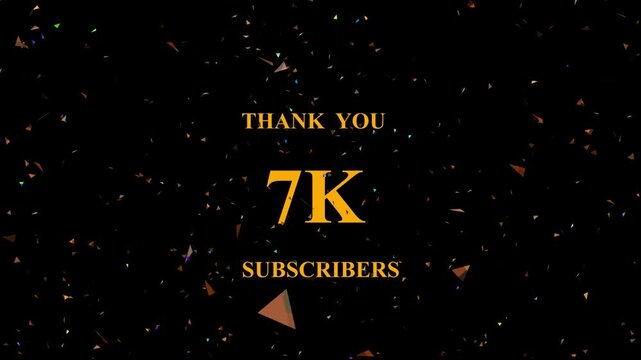 Celebratory confetti explosion frame showcasing 7 thousand subscriber milestone achievement with golden