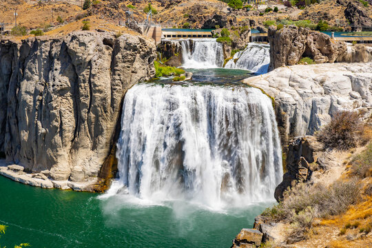 Shoshone Falls Turquoise Pool Canyon Panoramic View