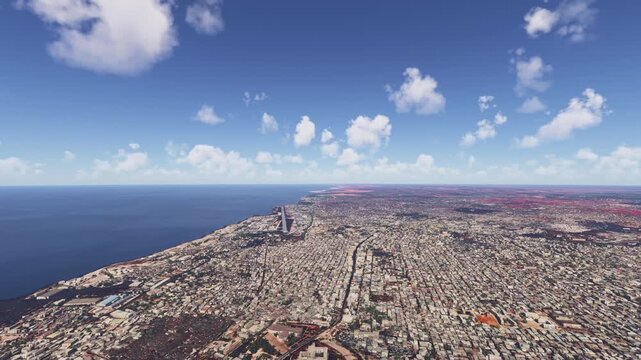 Aerial shot of Mogadishu City. Somalia