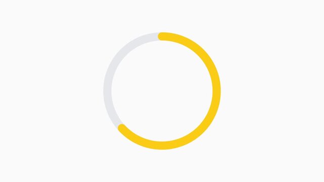 Animated two hour countdown timer with yellow progress circle