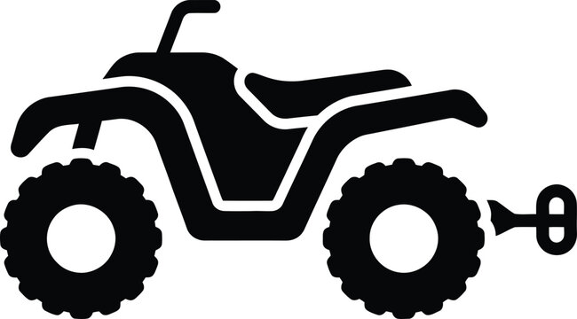 Silhouette vector quad bike toy with wind up key design