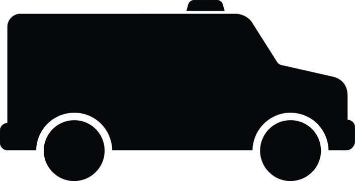 Silhouette vector of an emergency service ambulance vehicle icon design