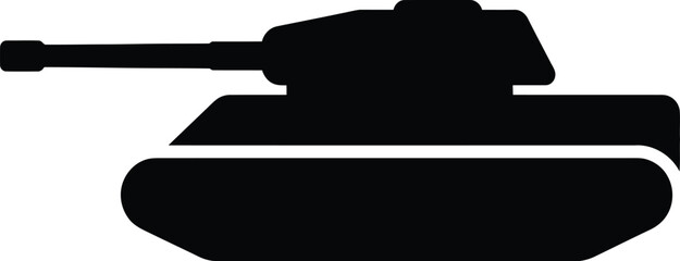 Silhouette vector tank illustration for military combat vehicle warfare design © Nasima