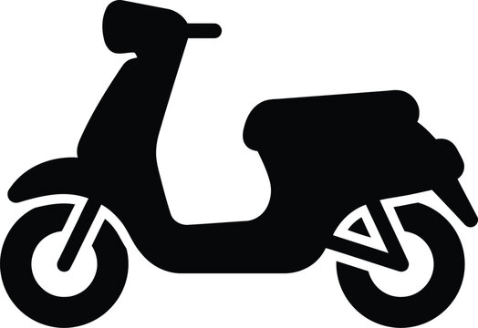 Silhouette vector vintage moped motorbike urban transportation icon graphic design