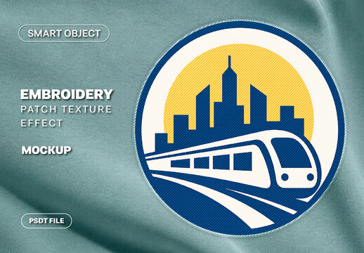 Embroidery Patch Texture Effect Mockup