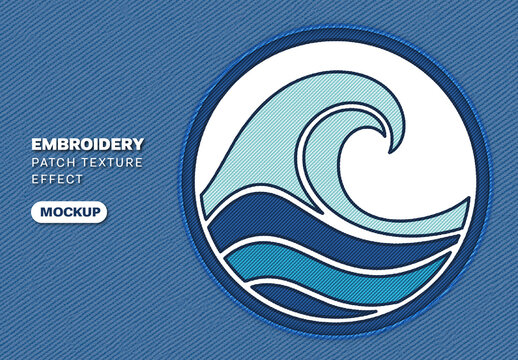 Embroidery Patch Texture Effect Mockup