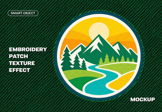Embroidery Patch Texture Effect Mockup
