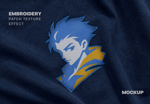 Embroidery Patch Texture Effect Mockup