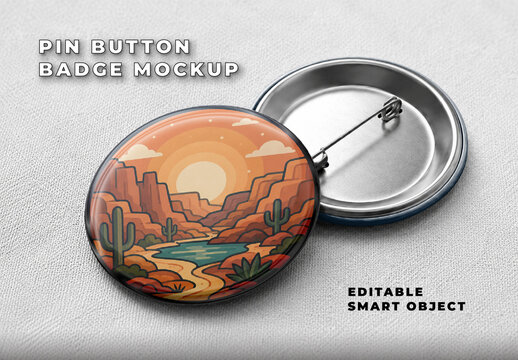 Pin Button Badge Mockup