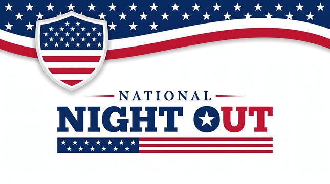 National Night Out Patriotic Community Vector Banner Design
