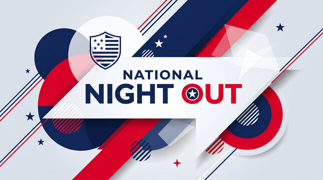 National Night Out Abstract Patriotic Vector Banner
