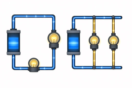 Series parallel circuit current paths illustration