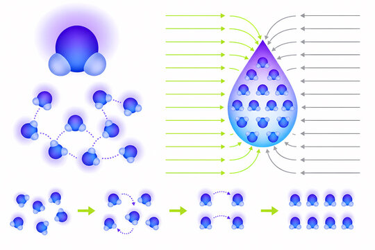Molecular polarity dipole water illustration
