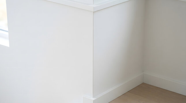 White Wall Corner Sharp Angle Abstract Visual Background with Clean Commercial Design Style Featuring Gradient, Texture, Wallpaper with Digital